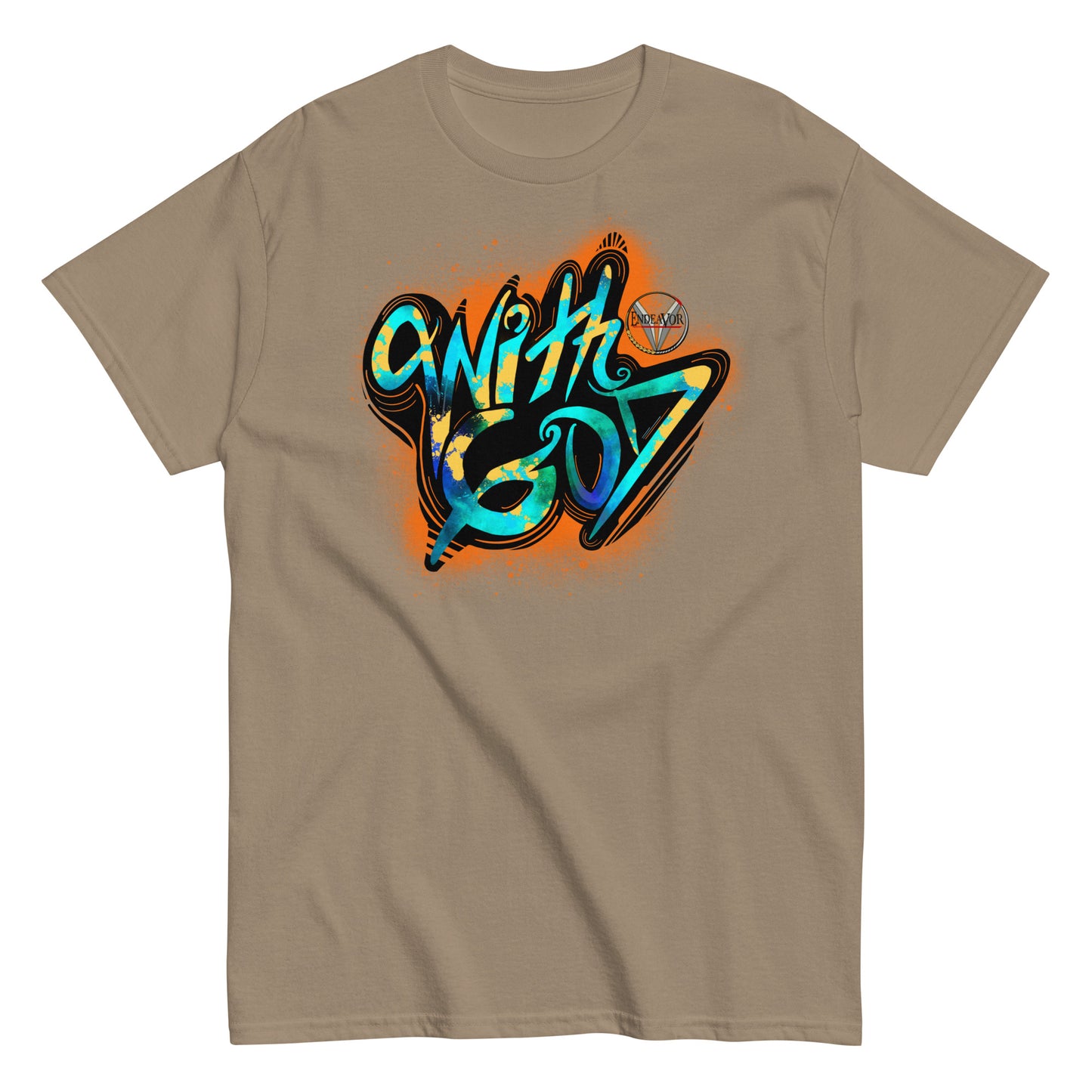 With God Orange Splash Men's classic tee