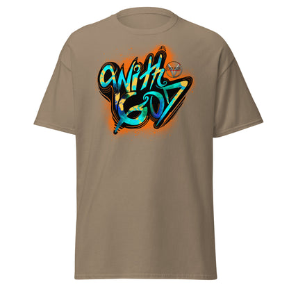 With God Orange Splash Men's classic tee
