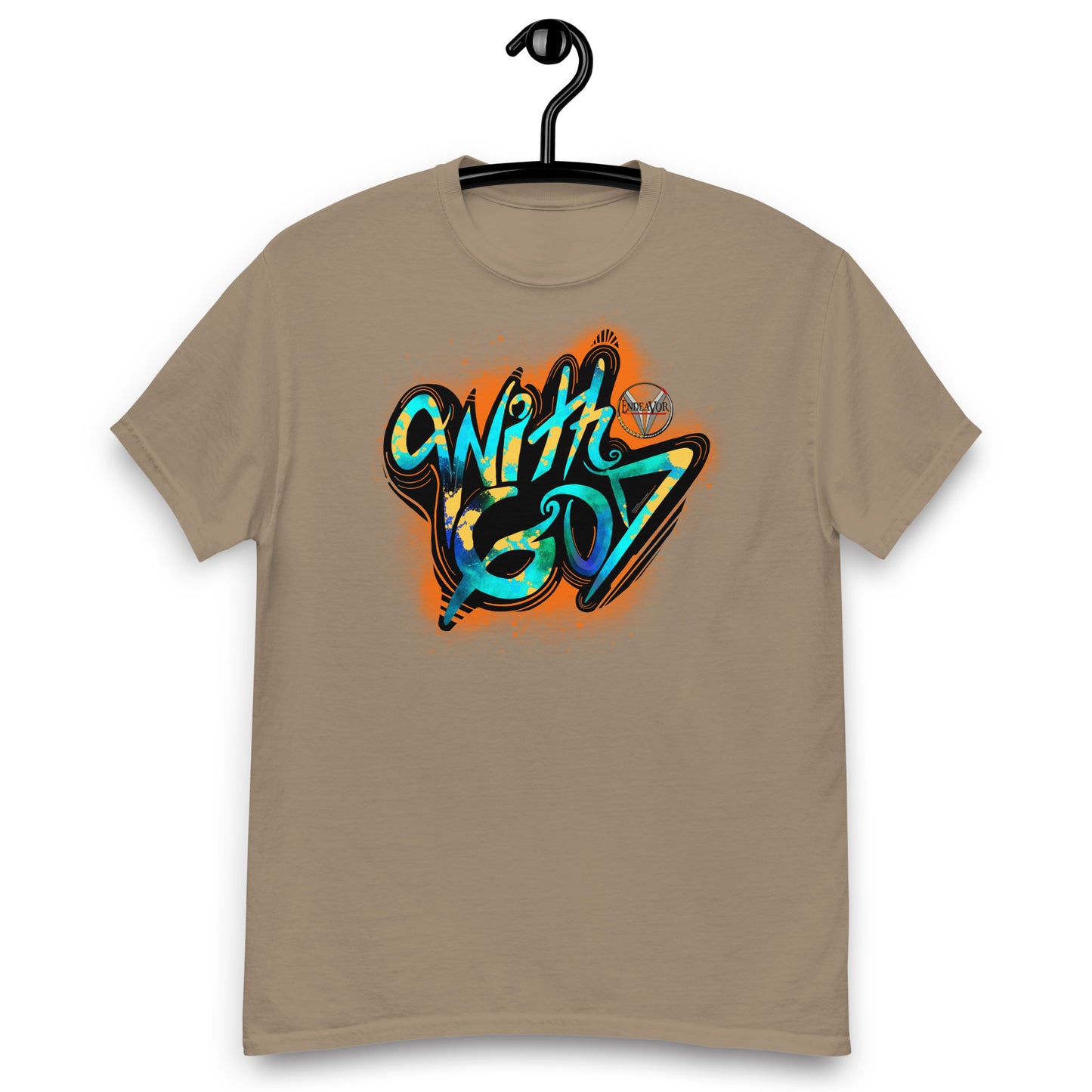 With God Orange Splash Men's classic tee