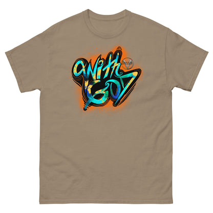 With God Orange Splash Men's classic tee