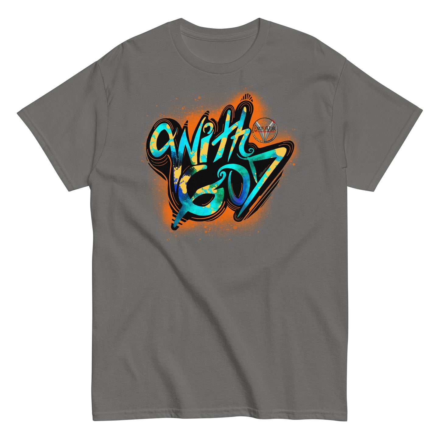 With God Orange Splash Men's classic tee