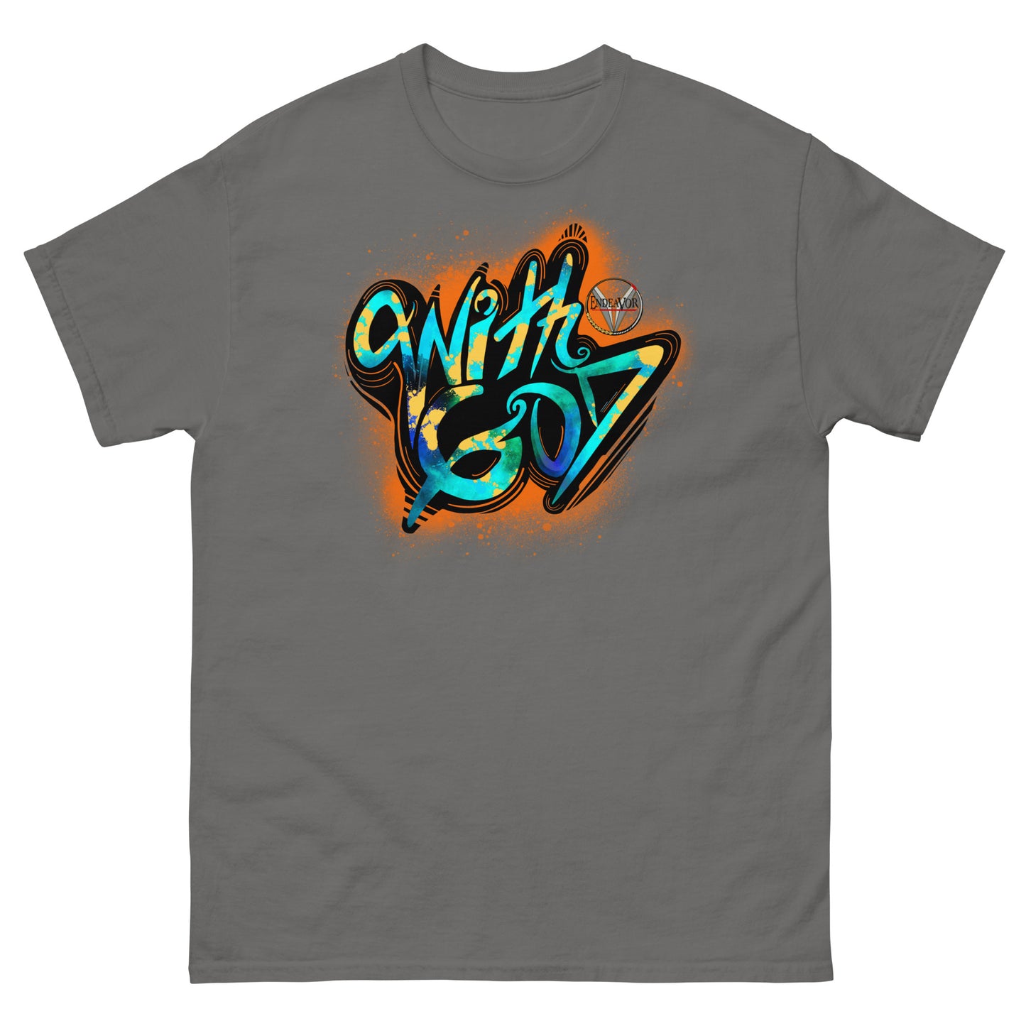 With God Orange Splash Men's classic tee
