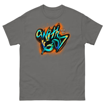 With God Orange Splash Men's classic tee