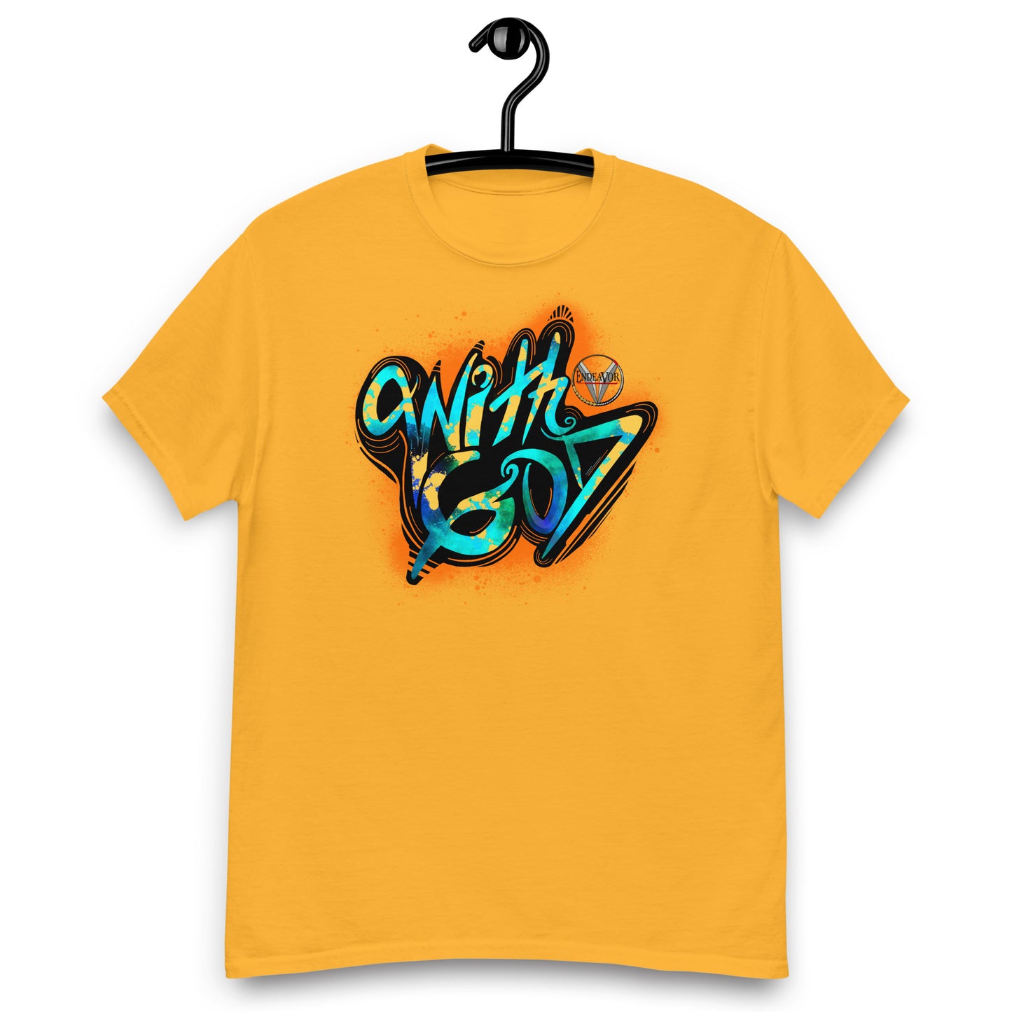 With God Orange Splash Men's classic tee