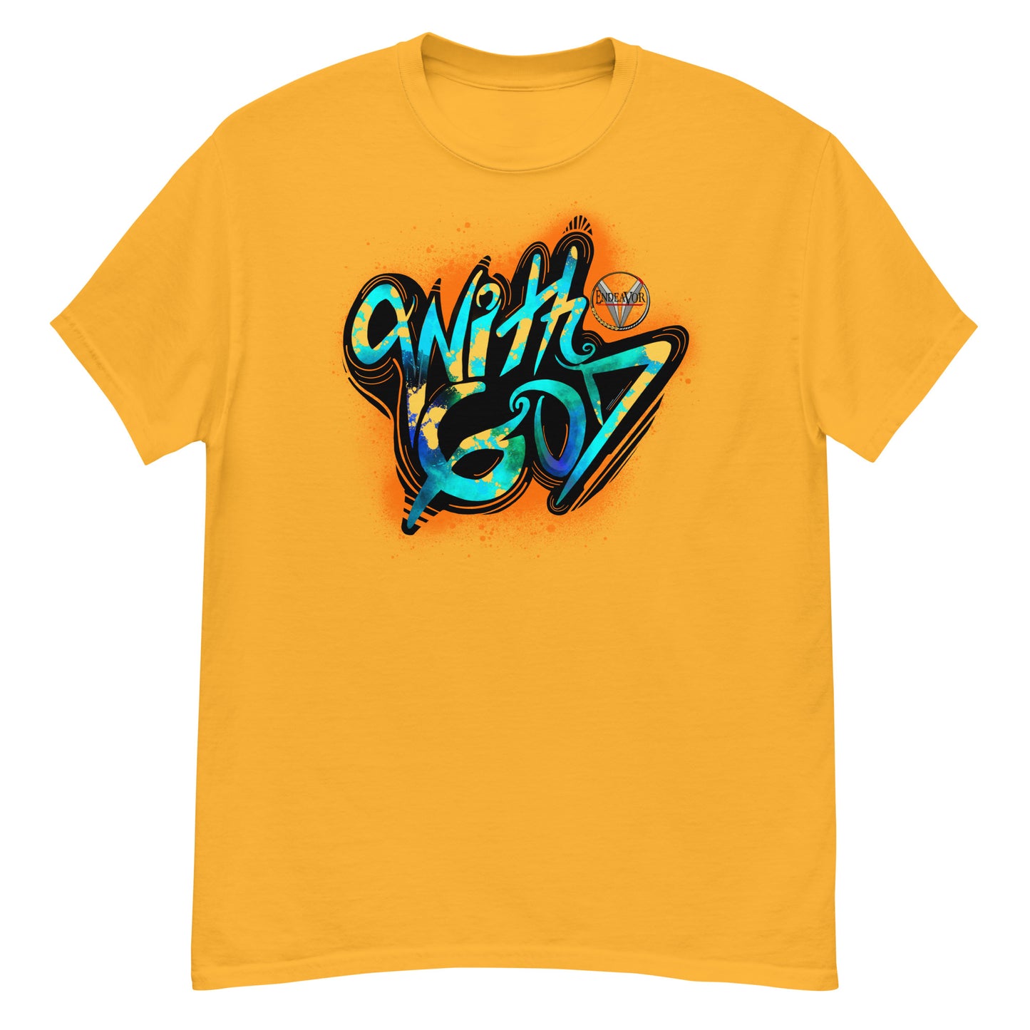 With God Orange Splash Men's classic tee