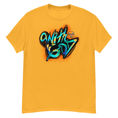 With God Orange Splash Men's classic tee