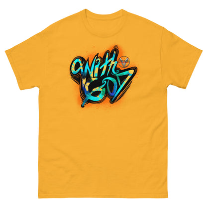 With God Orange Splash Men's classic tee