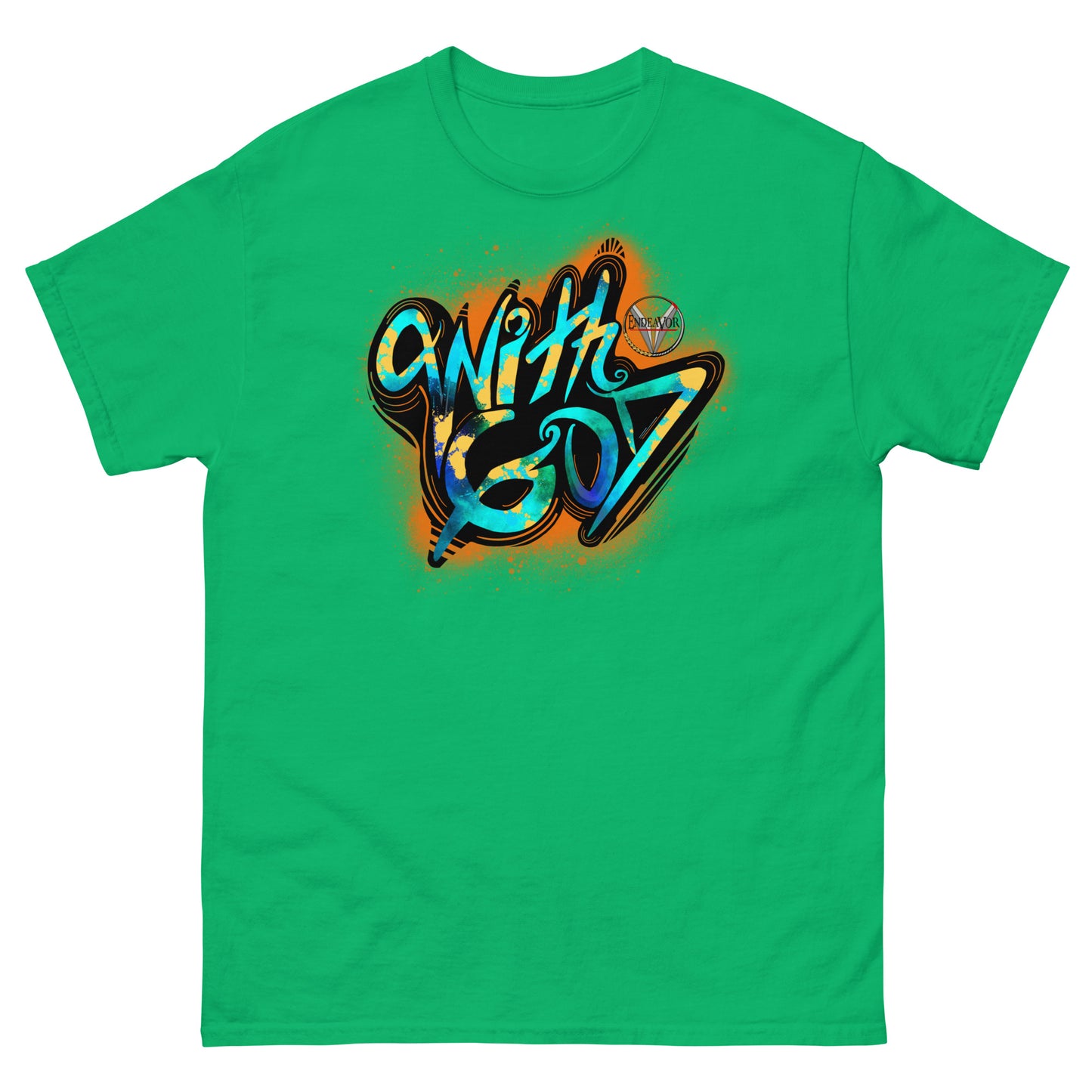 With God Orange Splash Men's classic tee