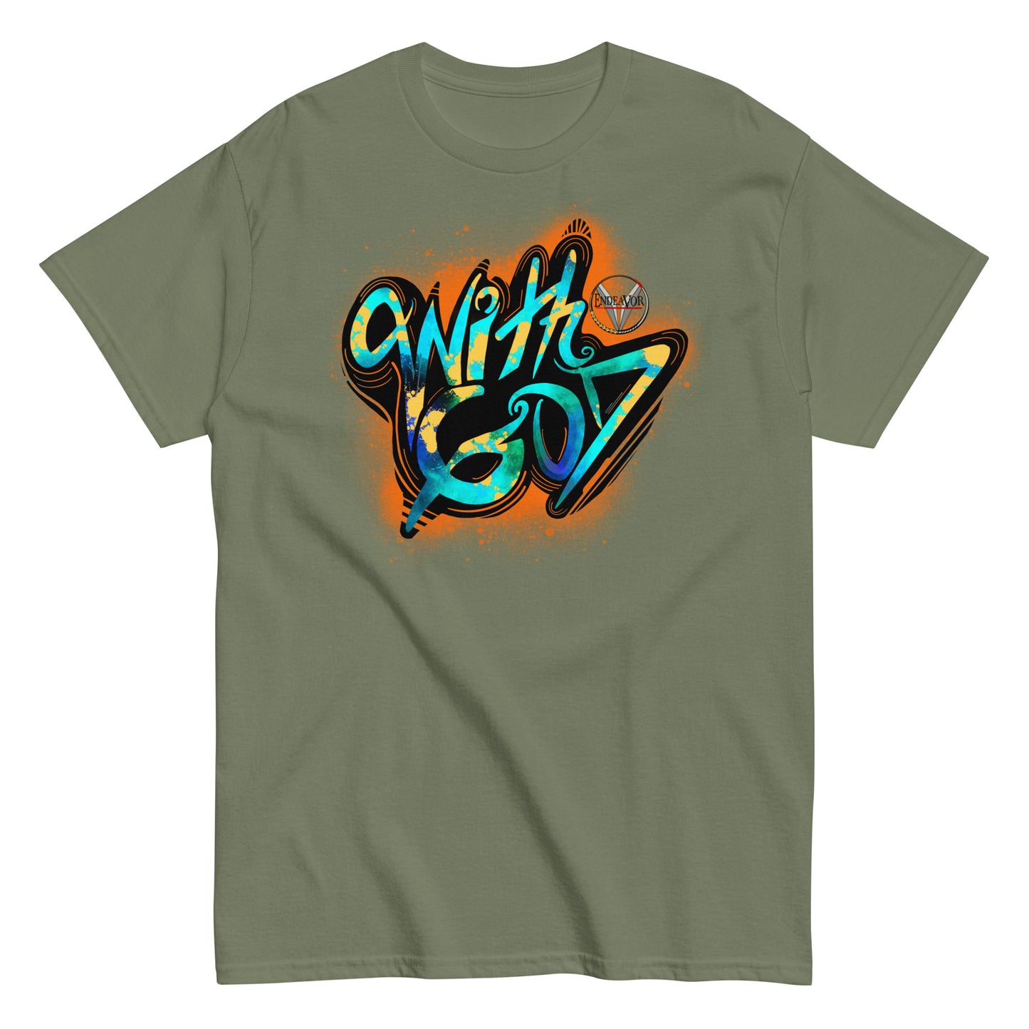 With God Orange Splash Men's classic tee