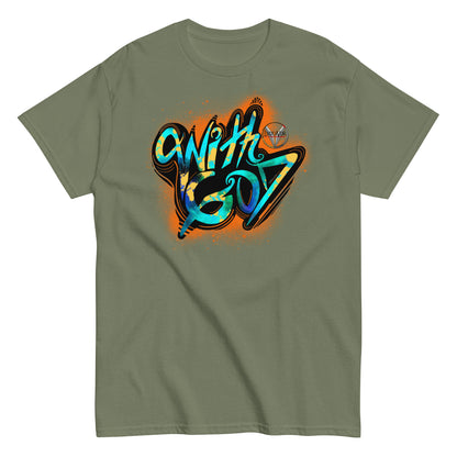 With God Orange Splash Men's classic tee