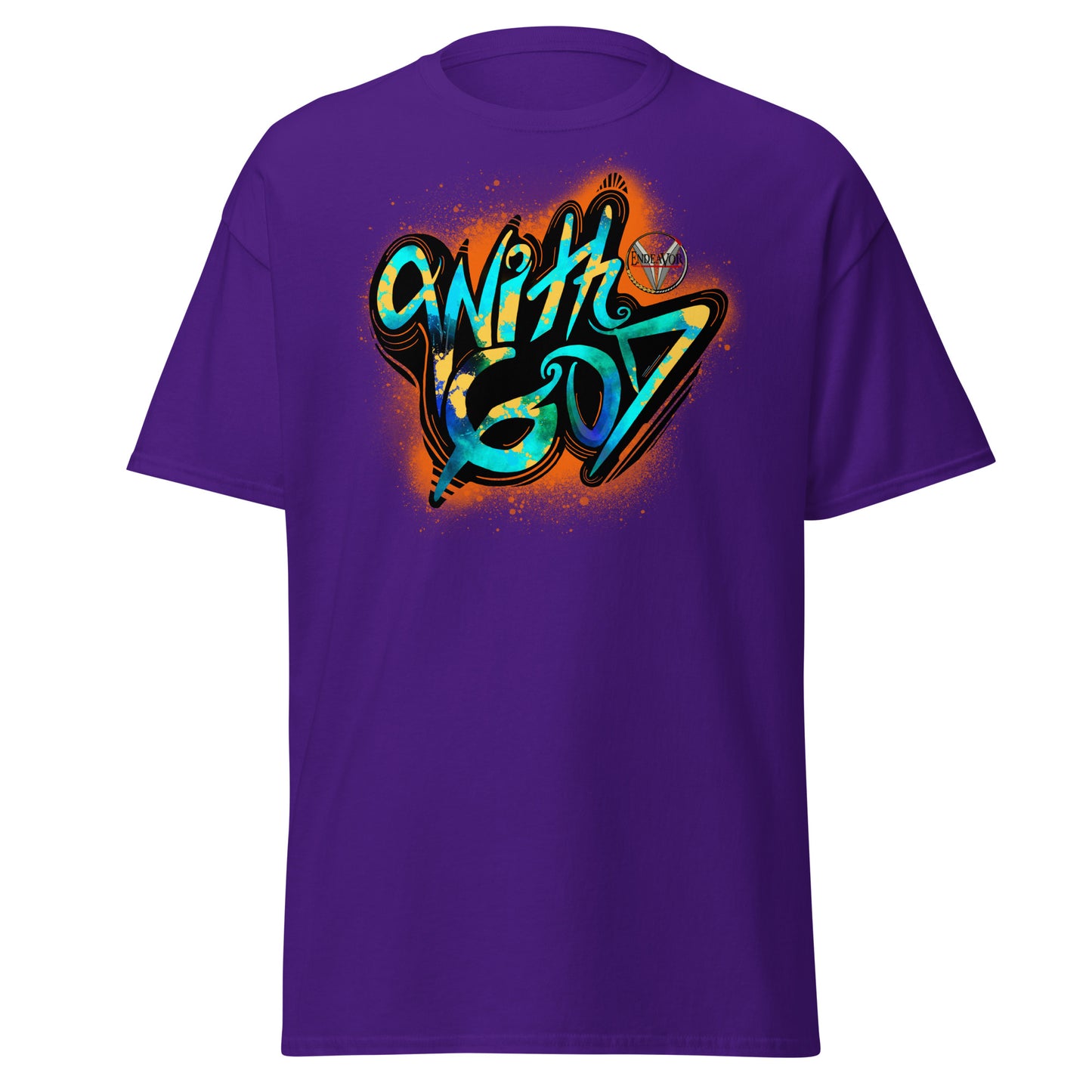 With God Orange Splash Men's classic tee