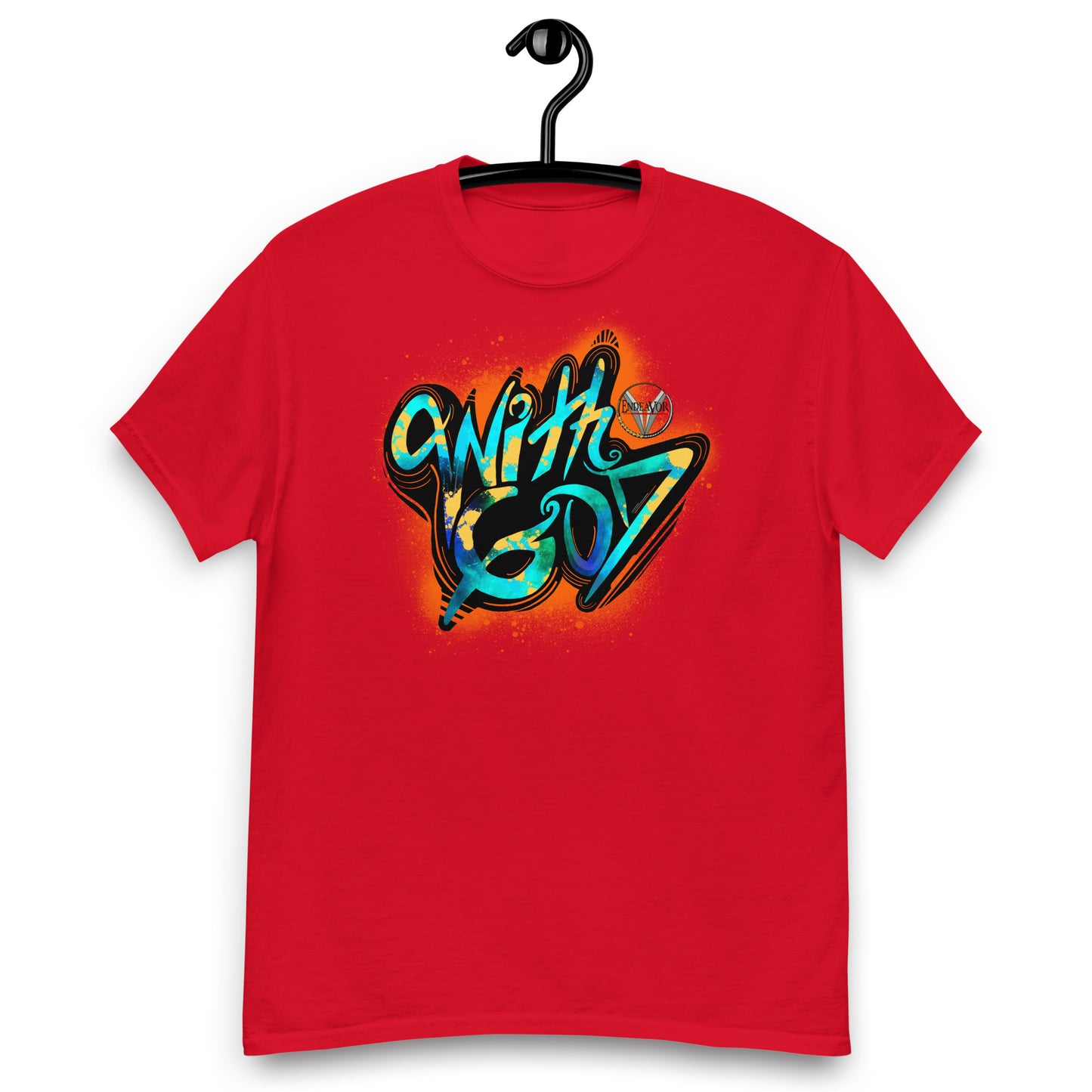 With God Orange Splash Men's classic tee