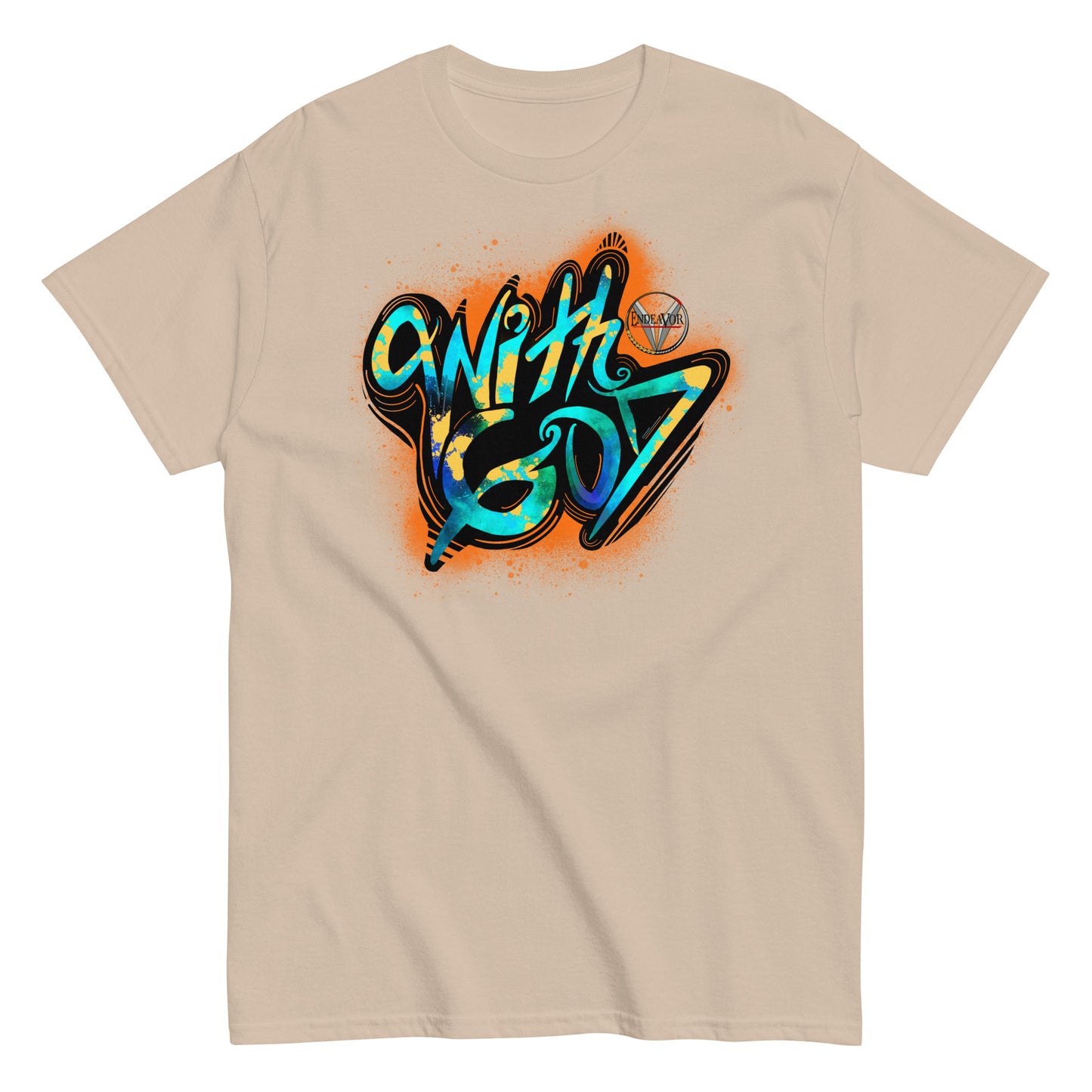 With God Orange Splash Men's classic tee