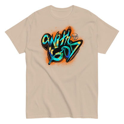 With God Orange Splash Men's classic tee