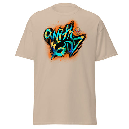 With God Orange Splash Men's classic tee