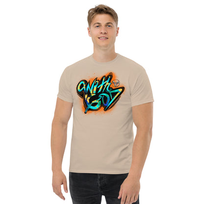 With God Orange Splash Men's classic tee