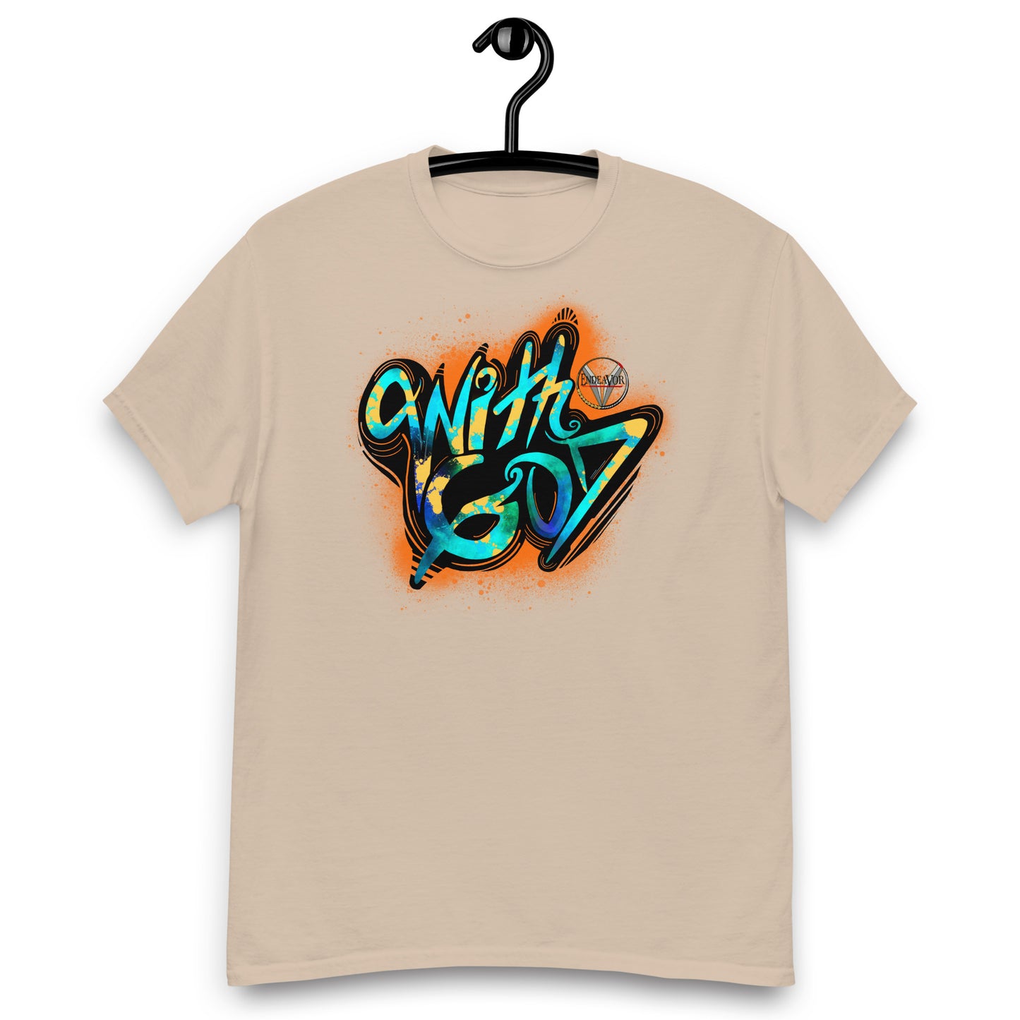 With God Orange Splash Men's classic tee