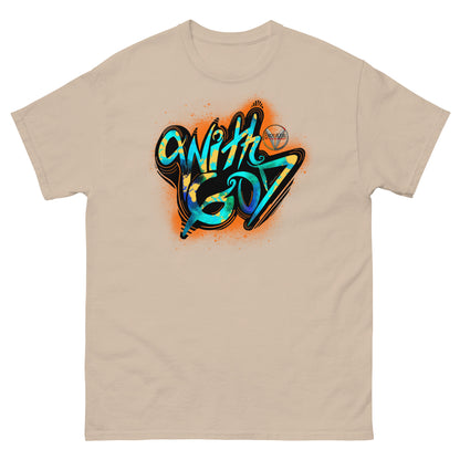 With God Orange Splash Men's classic tee