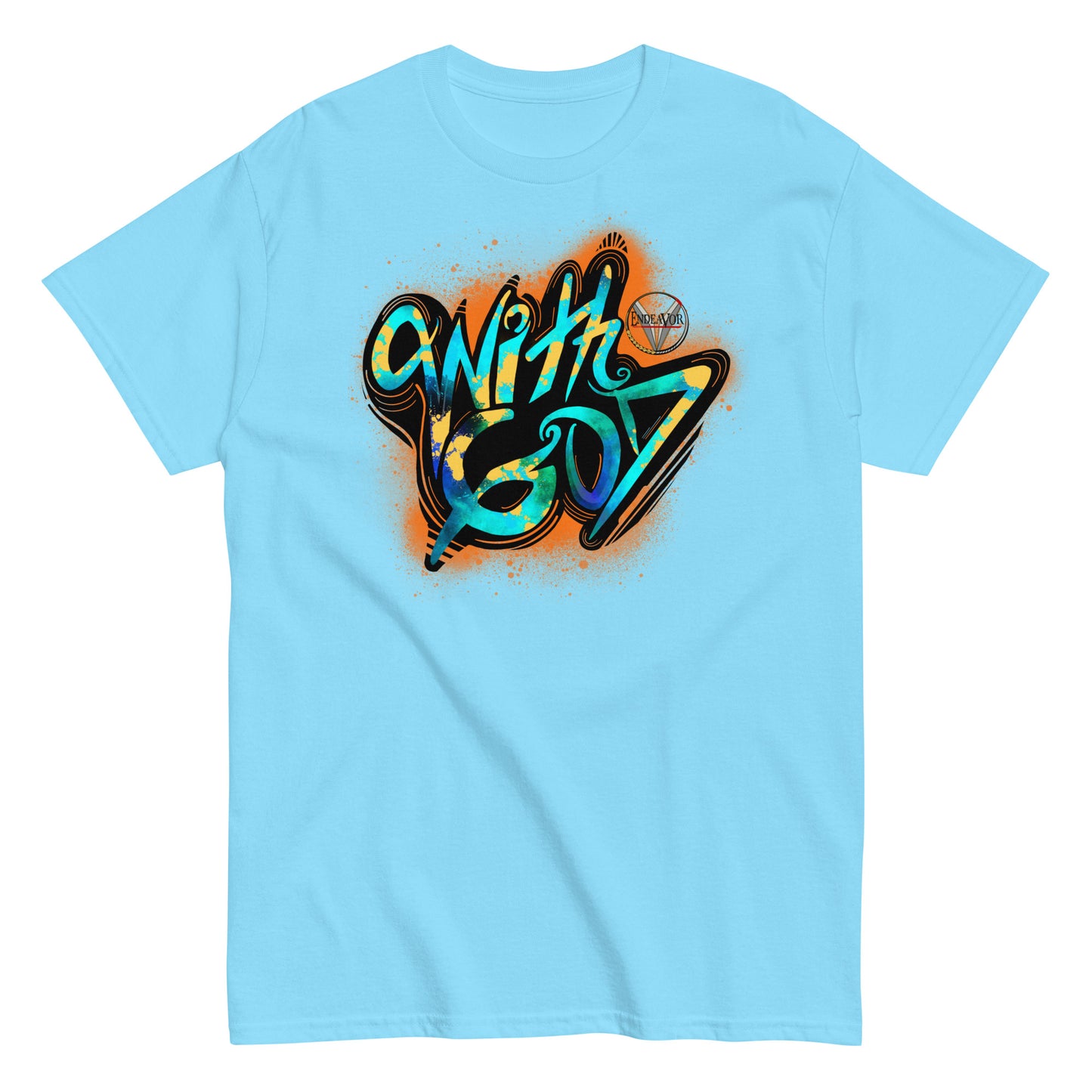 With God Orange Splash Men's classic tee