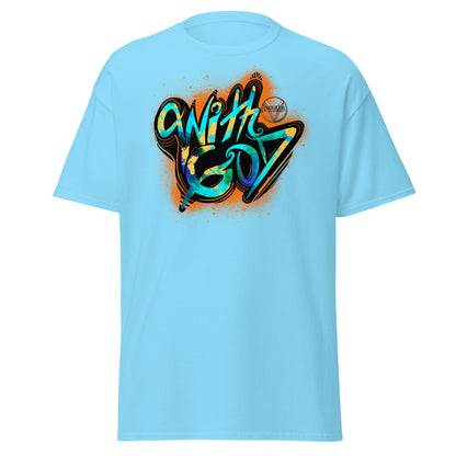 With God Orange Splash Men's classic tee