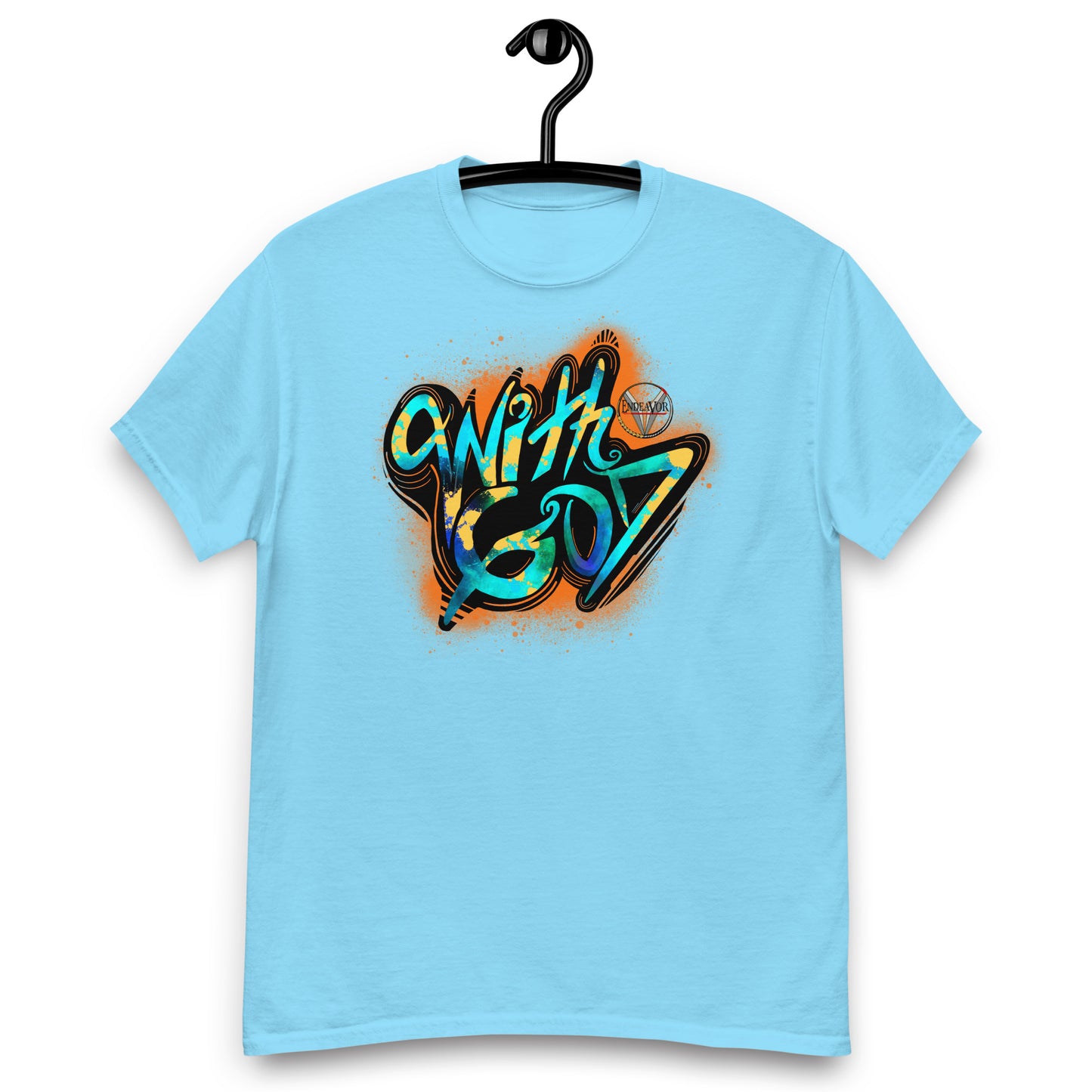 With God Orange Splash Men's classic tee