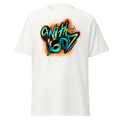 With God Orange Splash Men's classic tee