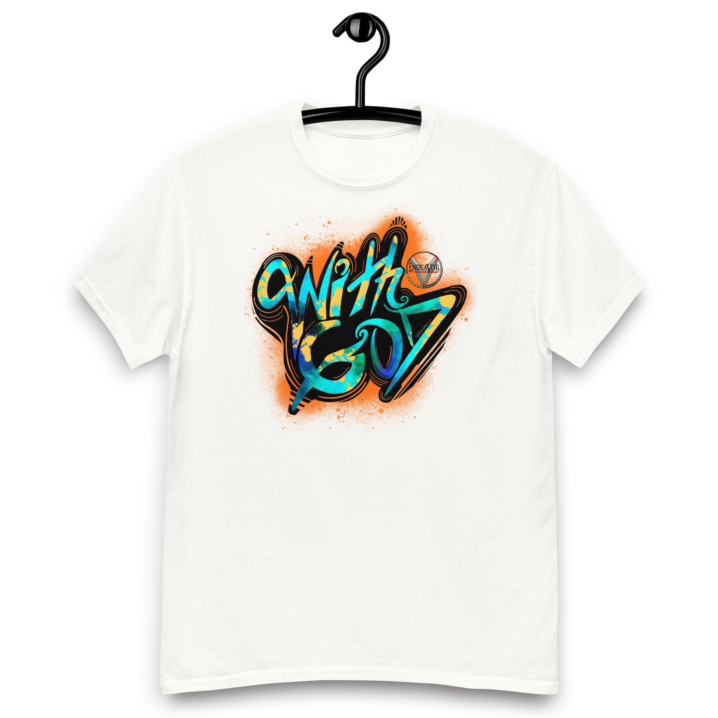 With God Orange Splash Men's classic tee