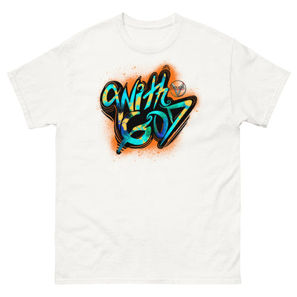 With God Orange Splash Men's classic tee