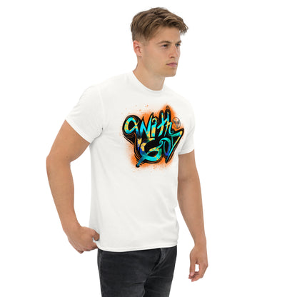 With God Orange Splash Men's classic tee