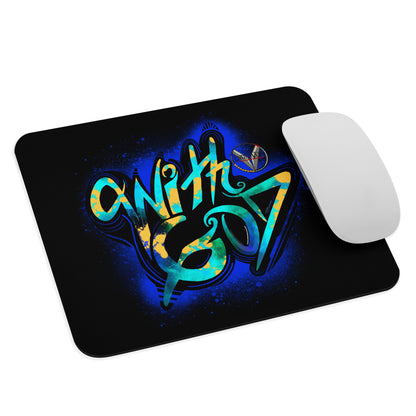 With God Cobalt Blue Splash Mouse pad