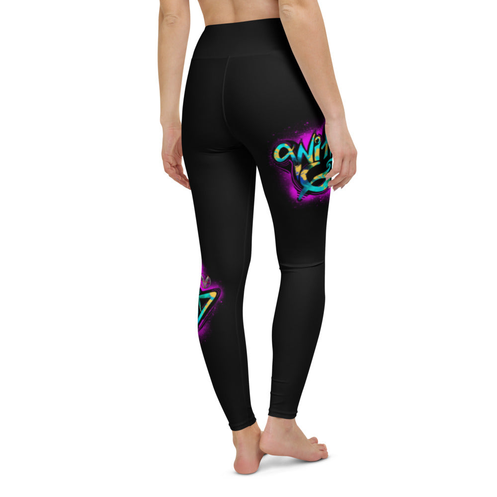 With God Fuchsia Splash Yoga Leggings