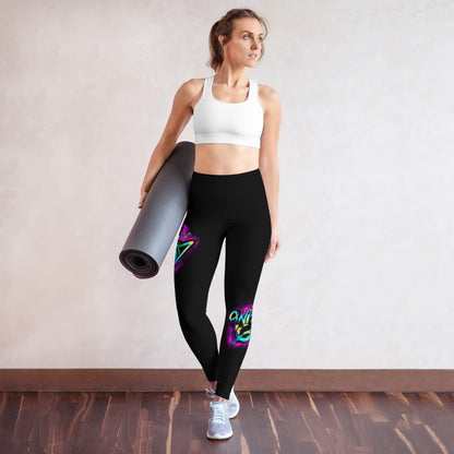 With God Fuchsia Splash Yoga Leggings