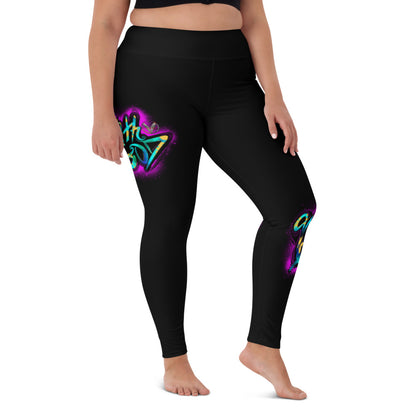 With God Fuchsia Splash Yoga Leggings