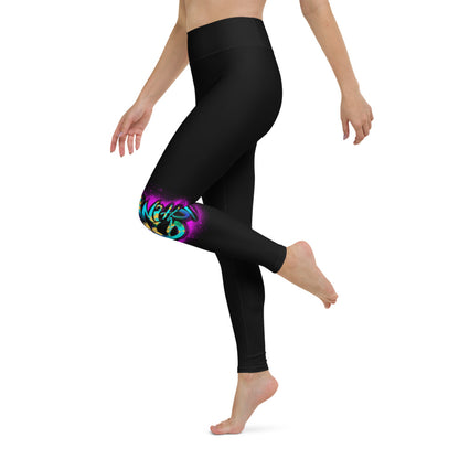 With God Fuchsia Splash Yoga Leggings