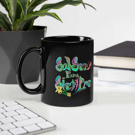 Salsera Para Siempre Black Glossy Mug