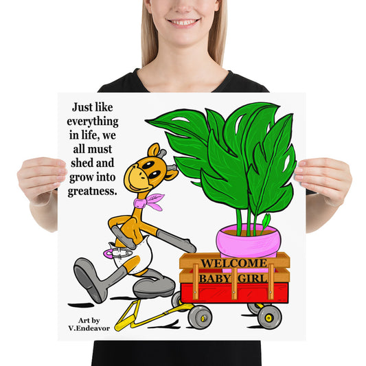 Bowiie The Influencer Giraffe Poster