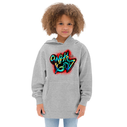 With God Red Splash Kids Fleece Hoodie