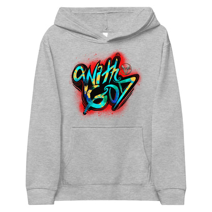 With God Red Splash Kids Fleece Hoodie