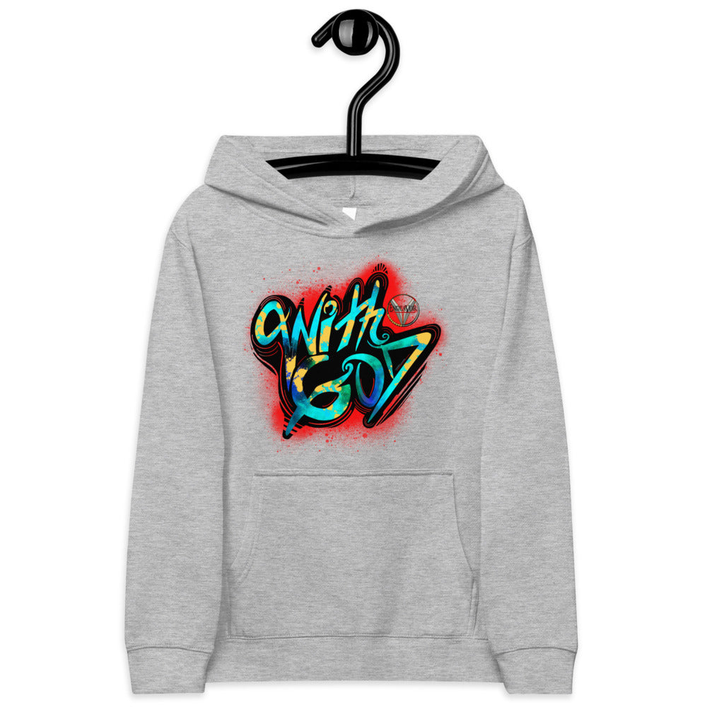 With God Red Splash Kids Fleece Hoodie