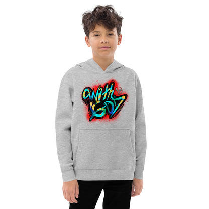With God Red Splash Kids Fleece Hoodie