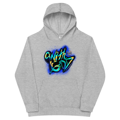 With God Cobalt Blue Splash Kids Fleece Hoodie