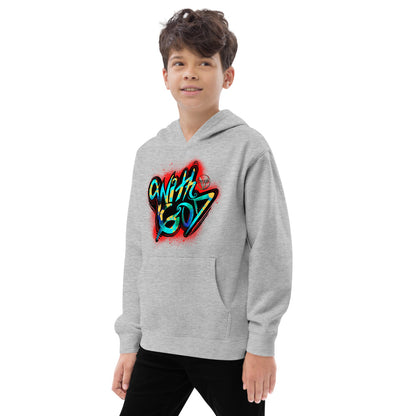 With God Red Splash Kids Fleece Hoodie
