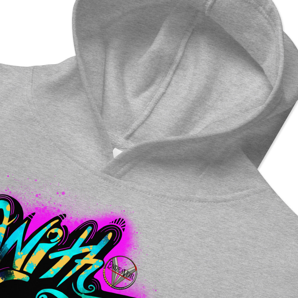 With God Fuchsia splash Kids Fleece Hoodie