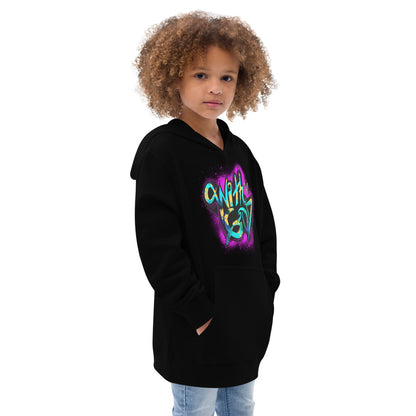 With God Fuchsia splash Kids Fleece Hoodie