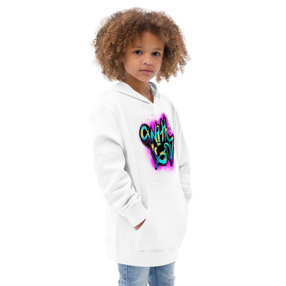 With God Fuchsia splash Kids Fleece Hoodie