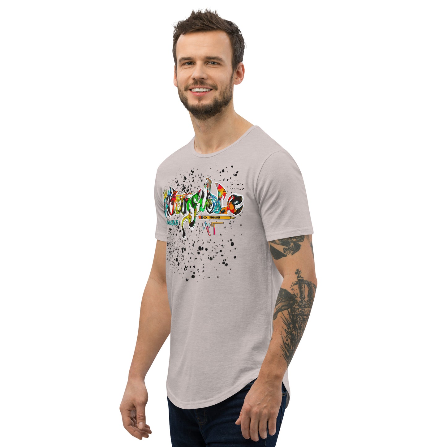 Men's Intangible Art Curved Hem T-Shirt