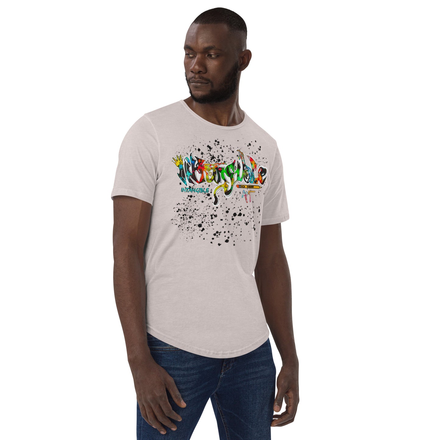 Men's Intangible Art Curved Hem T-Shirt