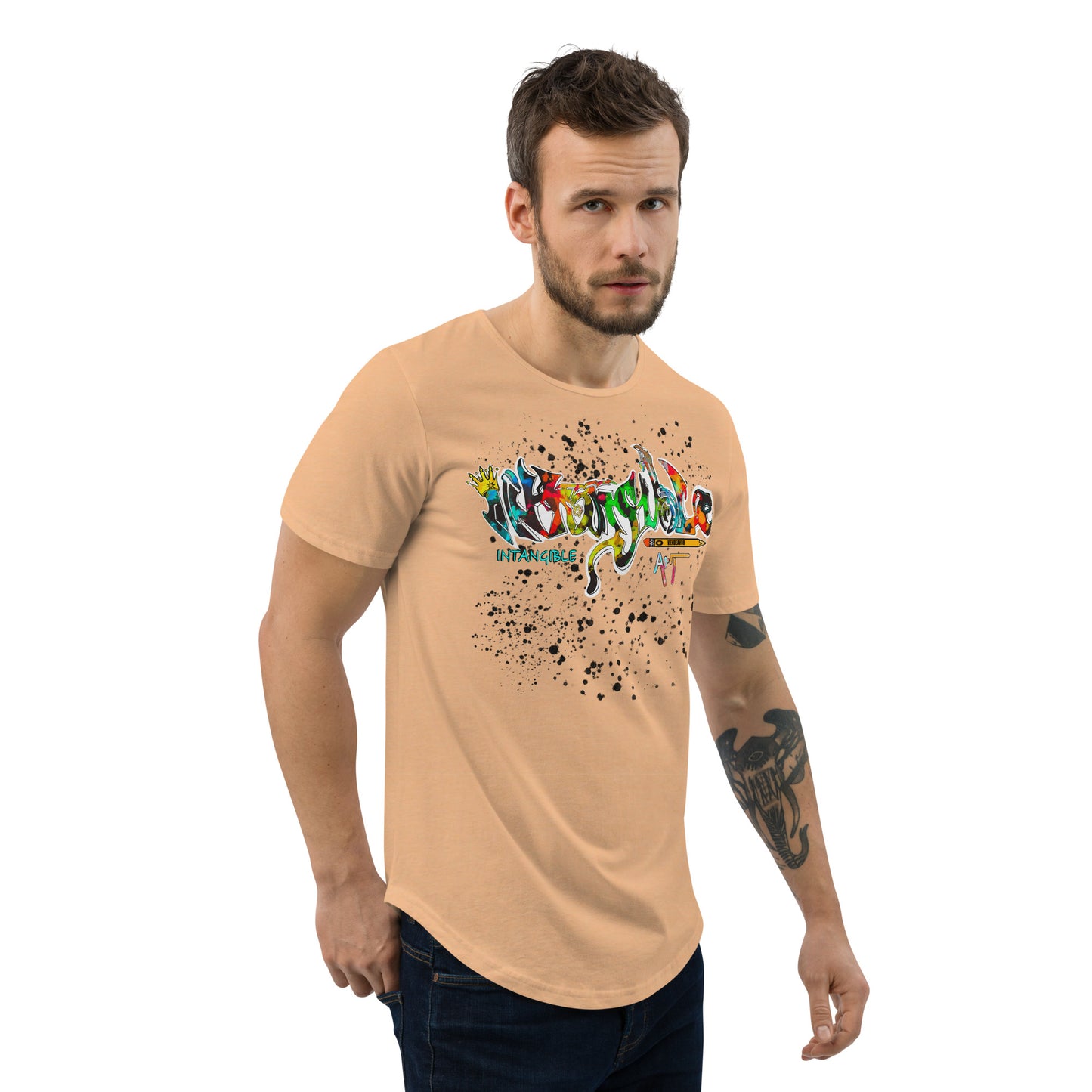 Men's Intangible Art Curved Hem T-Shirt