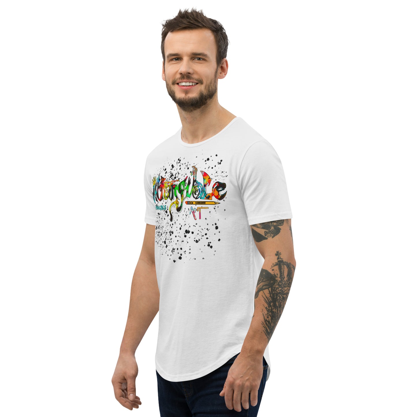 Men's Intangible Art Curved Hem T-Shirt