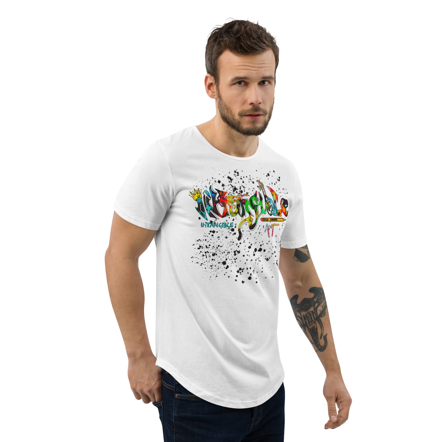 Men's Intangible Art Curved Hem T-Shirt